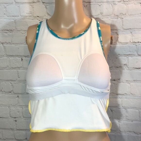 Lime Ricki Girls Tropical Colorblock Tankini M - Picture 11 of 16
